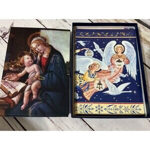 Montage Christmas Card Lot Of 2 Designs 24 Total Angels And Baby Jesus With Env.